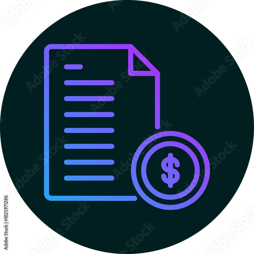 Invoice icon for weather, website, application, printing, document, poster design, etc