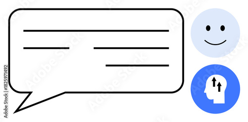 Communication concept. Communication visuals with speech bubble creativity and icons for effective connection. Communication enhancing emotional growth and positive thinking. Great