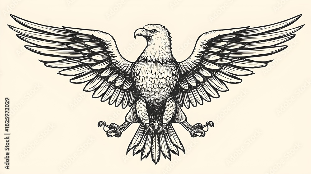 Obraz premium vector illustration of an eagle