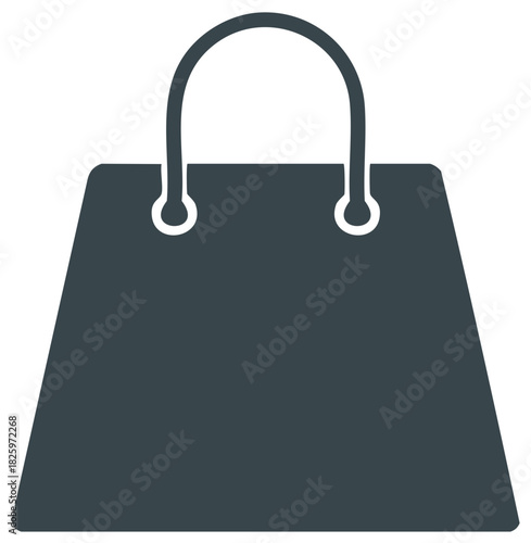 Simple Stylish Dark Shopping Bag Icon for Merchandise Retail or Everyday Use