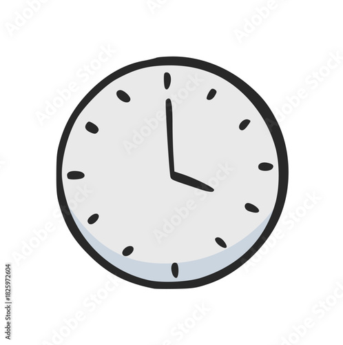 Hand Drawn Wall Clock Doodle Vector Illustration, Time Management Icon, Deadline and Schedule Concept, Business Efficiency Symbol, Punctuality Reminder Graphic, Simple Minimalist Sketch