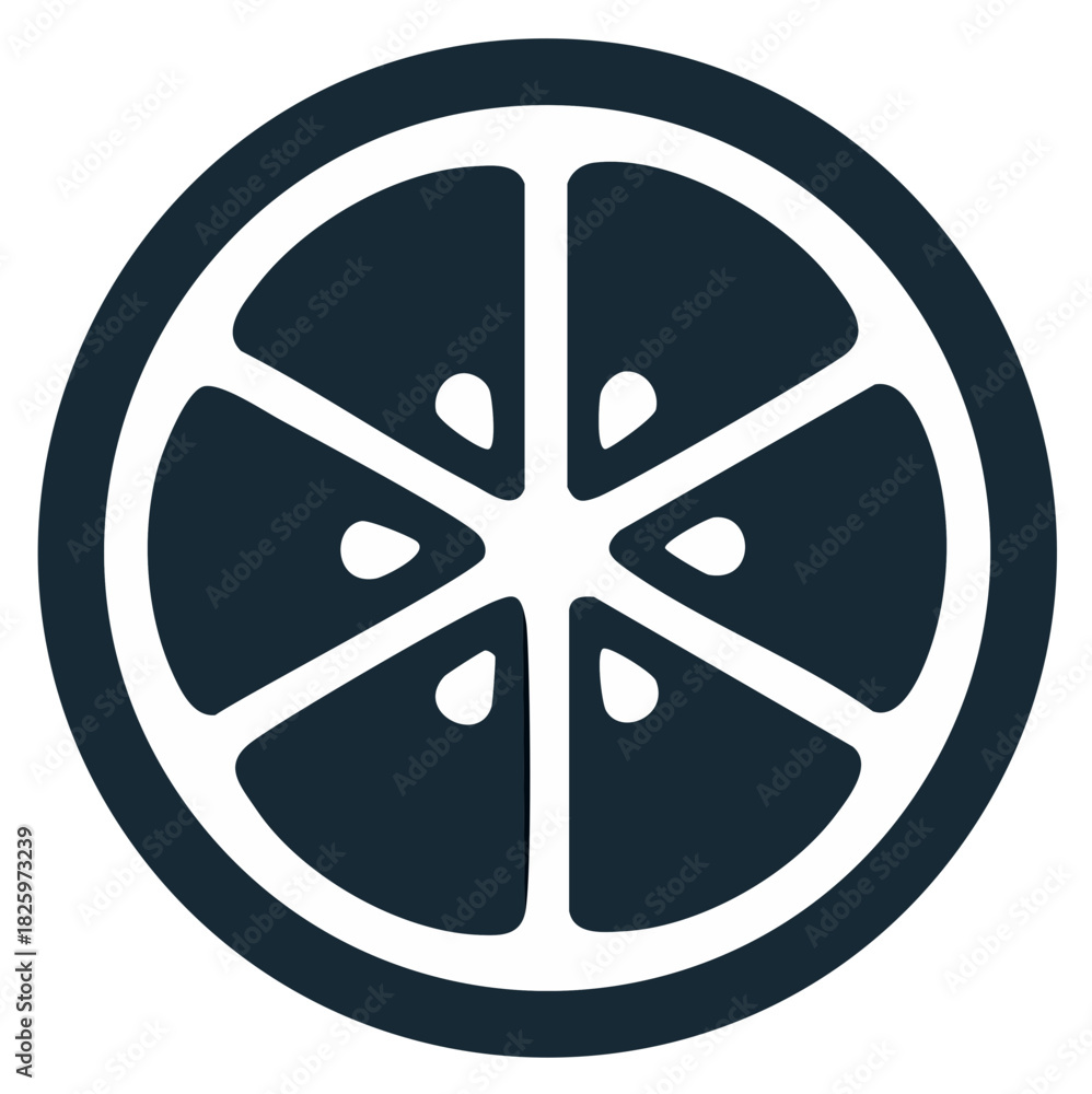 Obraz premium Circular Orange Slice Vector Illustration, Graphical Design Element, Icon
