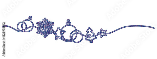 blue and white abstract, abstract blue background, abstract blue wave, forest brush, christmas celebration decorative ornament one line drawing continuous