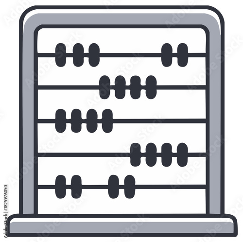 Classic abacus counting tool illustration representing mathematics education and financial calculation