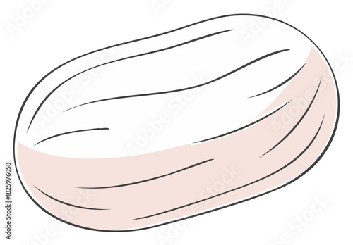 Hand drawn illustration of a bar of soap for hygiene cleaning and bathing isolated object