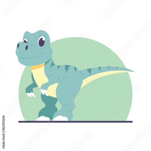 Cute Cartoon Tyrannosaurus Rex Illustration