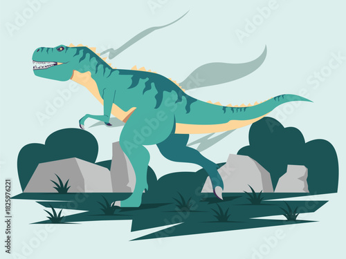 Angry Tyrannosaurus Rex Dinosaurs Illustration