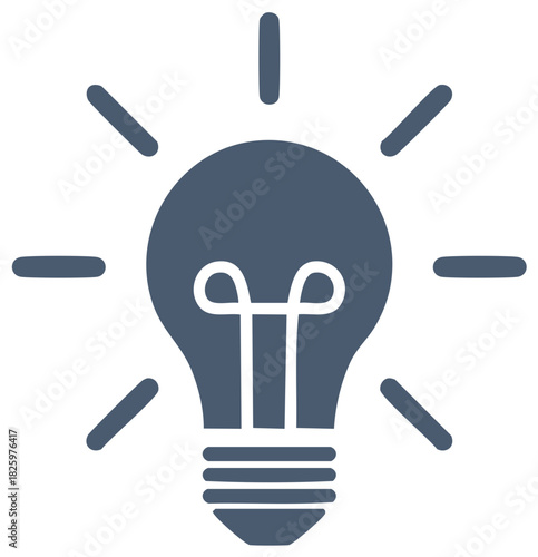 Glowing lightbulb icon symbolizing a bright new idea, inspiration, innovation, and creative thought