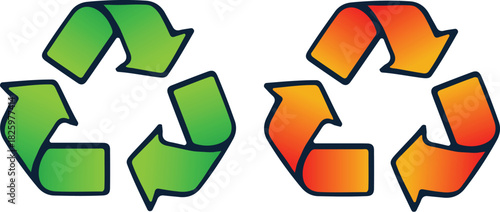 Colored pencil vector with recycling symbol in an eco friendly illustration design