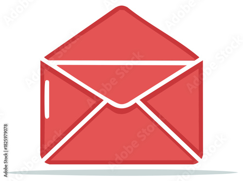 Stylish Red Envelope Vector Design for Communication and Correspondence