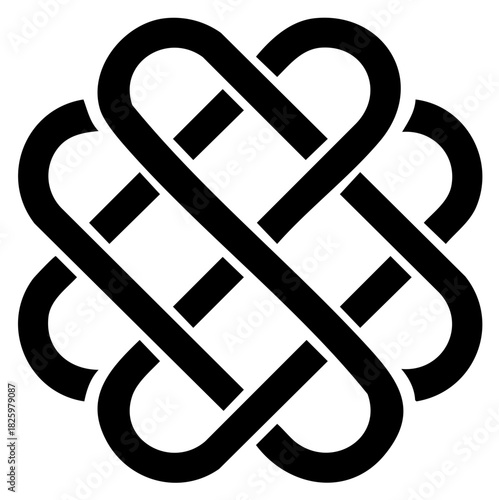 Intricate Black Celtic Knot Pattern Geometric Interwoven Design