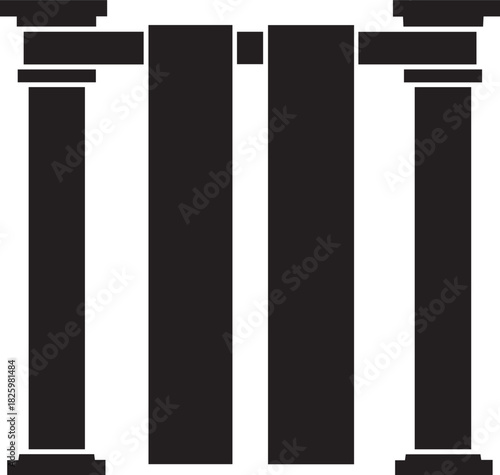 Classic architectural columns forming a grand entrance or gateway silhouette