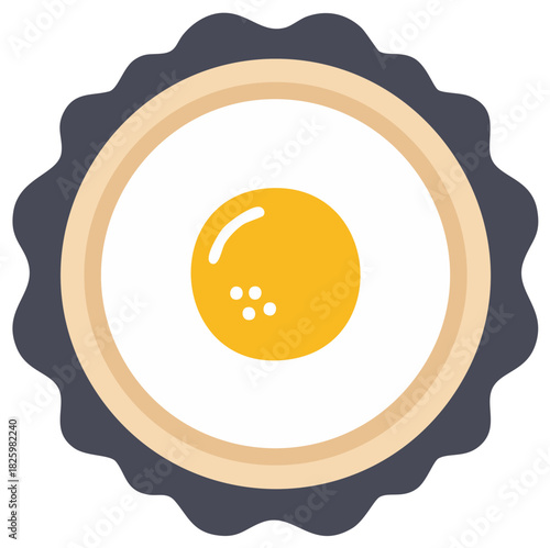 Fried egg illustration. Food icon, graphic design element. Breakfast.