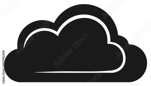 Simple black cloud icon symbol for weather forecast or cloud computing data storage