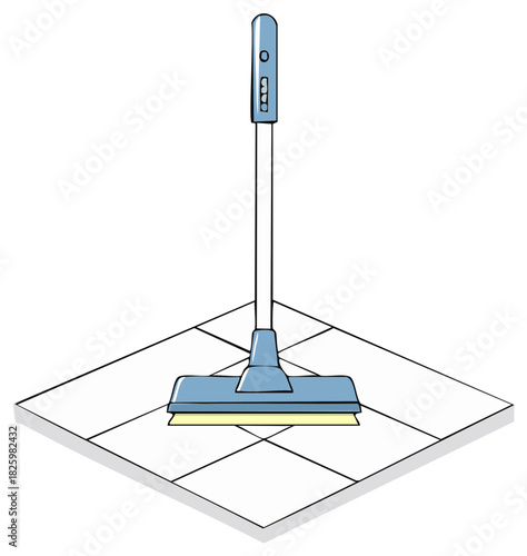 Illustration of a floor mop cleaning a tiled surface