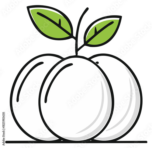 Apples with green leaves vector illustration