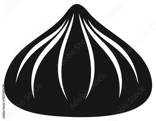 Asian steamed dumpling silhouette icon traditional cuisine food graphic design element