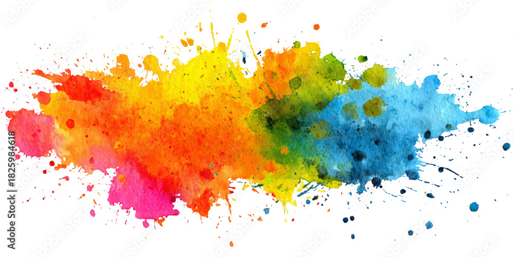 Obraz premium Abstract colorful watercolor brushstroke texture. vector hand drawn multi color watercolor background design.