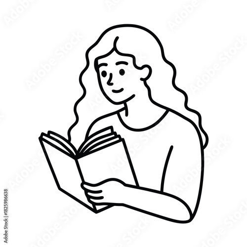 Woman reading a book, pregnant woman, and mother and child reading, featuring a vector illustration of diverse people learning and studying with a smile