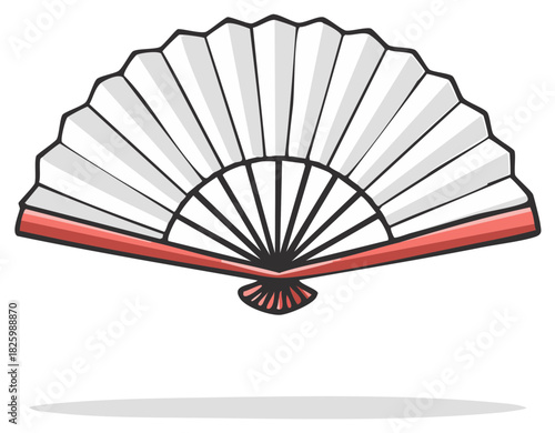 Cartoon illustration of a traditional folding fan.