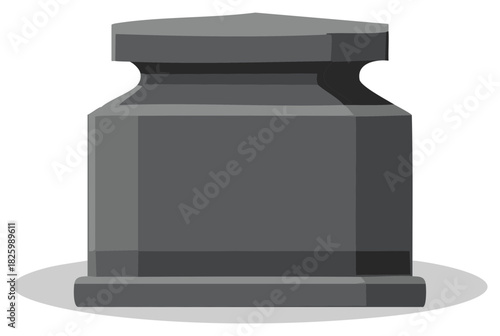 Gray Stone Monument Sculpture on Ground in Memory of Memorial Site Grave Gravemarker