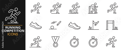 Vector symbol pack for athletic races, sprinting, and competition themes