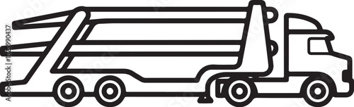 Roll-off dumpster truck outline icon vector illustration design