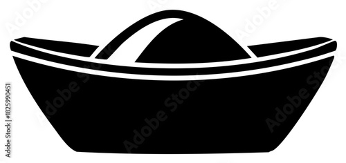 Sailor hat vector graphic illustration in black and white with a minimalist style.