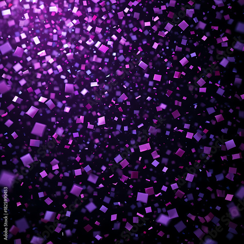 Purple confetti dances through the air, adding festivity to the dark backdrop Generative AI