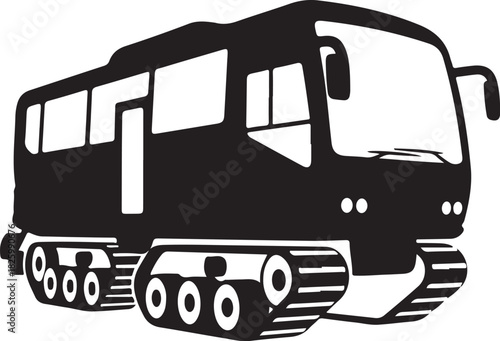 Snowcat tracked transport vehicle graphic design vector image