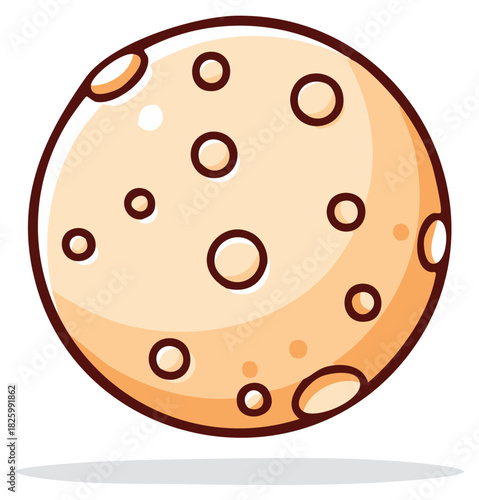 Cartoon Cookie with Chocolate Chips Illustration Dessert Treat Goodness Baked Snack Sweet
