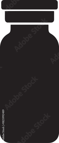Medical Vial Vector – Medicine Bottle & Laboratory Container Silhouette