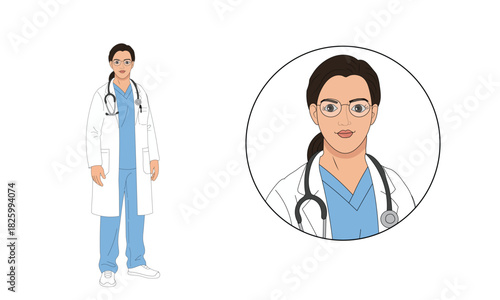 Professional female doctor in medical uniform with stethoscope