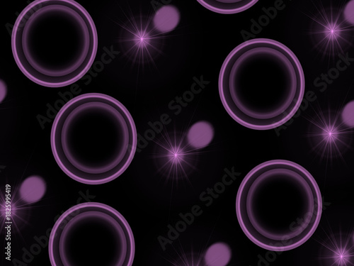 Pattern of purple circles with a black background