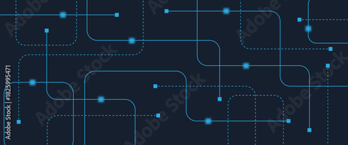 Abstract digital AI circuit board background with tech icons. Digital technology motherboard texture design. Engineering circuit board concept for poster, header, banner, website, presentation