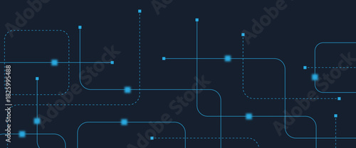 Abstract digital AI circuit board background with tech icons. Digital technology motherboard texture design. Engineering circuit board concept for poster, header, banner, website, presentation
