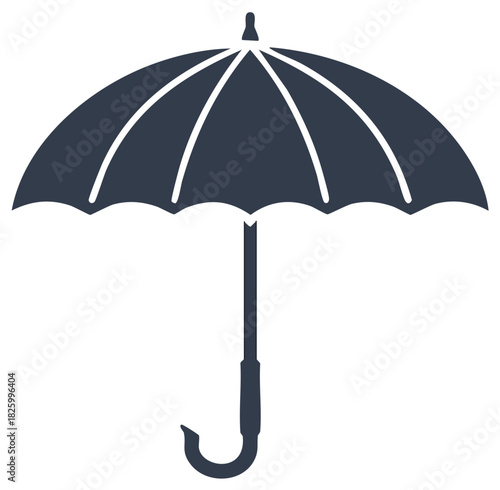 Simple Open Umbrella Icon Graphic for Weather Forecast and Protection