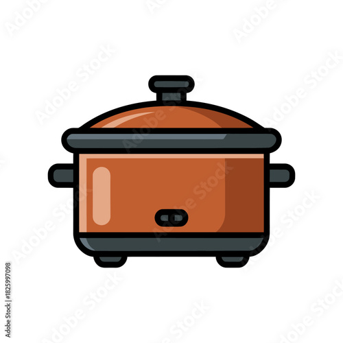 Rice cooker Icon on White Background Vector Art Illustration on white background.
