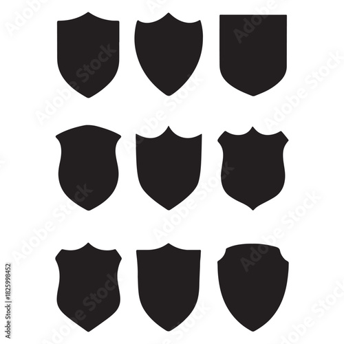 different shields shape vector
