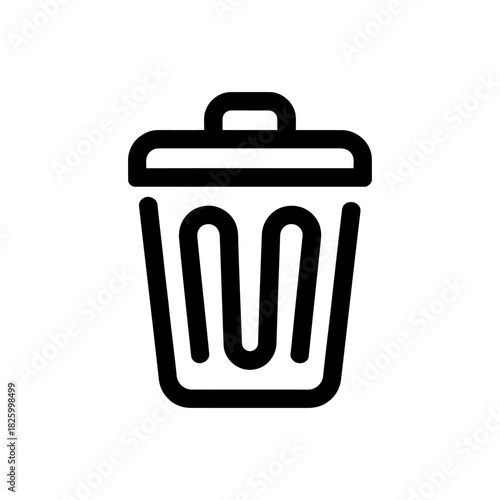 Trash Can Icon - Flat Design Icon on White Background Vector Art Illustration on white background.