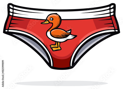 Cartoon Style Underwear with Duck Illustration Humorous Fashion Apparel