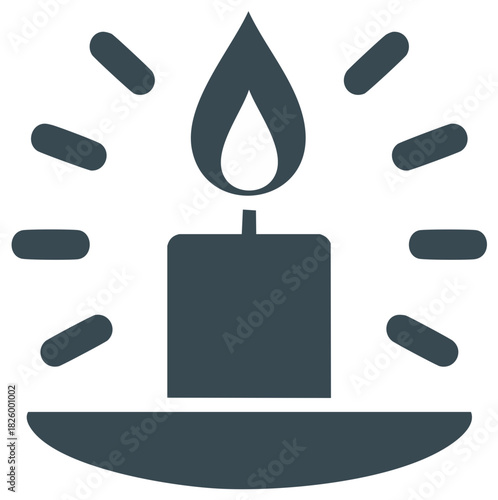Candle Flames Icon Dark Light Source Celebration Symbol
