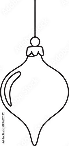 Elegant Christmas Ornament Line Art for Holiday Season Decoration Project