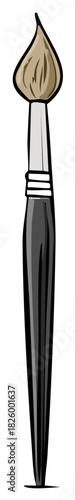 Stylized Cartoon Artist Paintbrush Illustration for Creative Projects