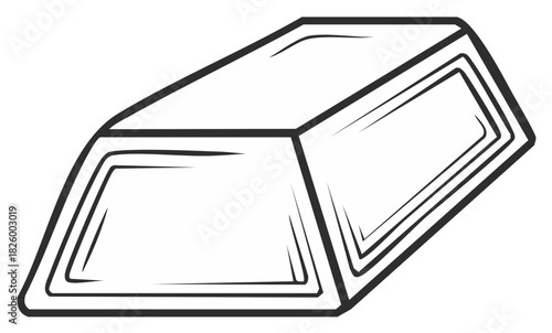 Illustration of a gold bar in a simple, minimalist black and white style.