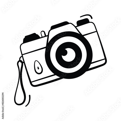 A well designed digital camera icon, taking photographs and capturing moments