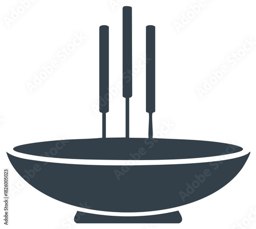Incense sticks in a bowl for aroma meditation and religious practice