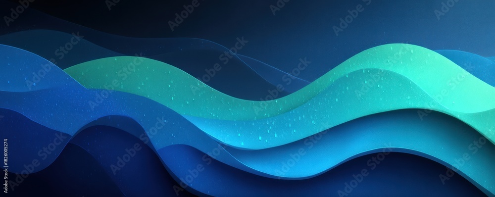 Obraz premium Blue gradient background with layered wavy lines for abstract design and digital art.
