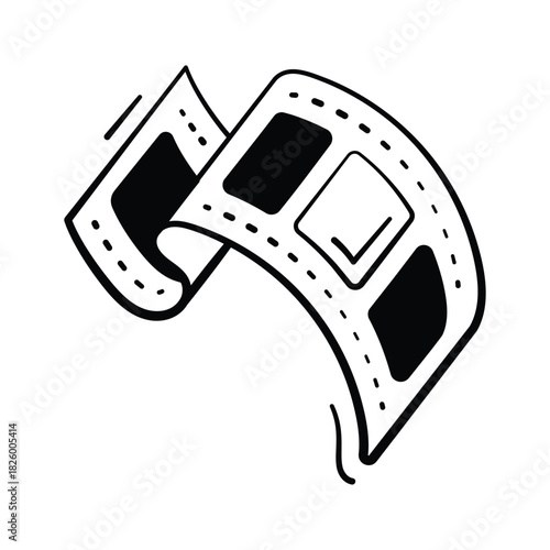 Film strip icon in fill style used for videography element