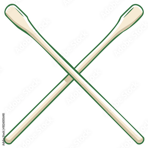 Crossed cotton swabs illustration, hygiene, medical, health care symbol